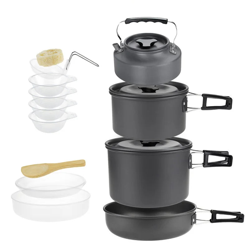 camping pots and utensils